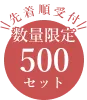 先着受付 数量限定500セット
